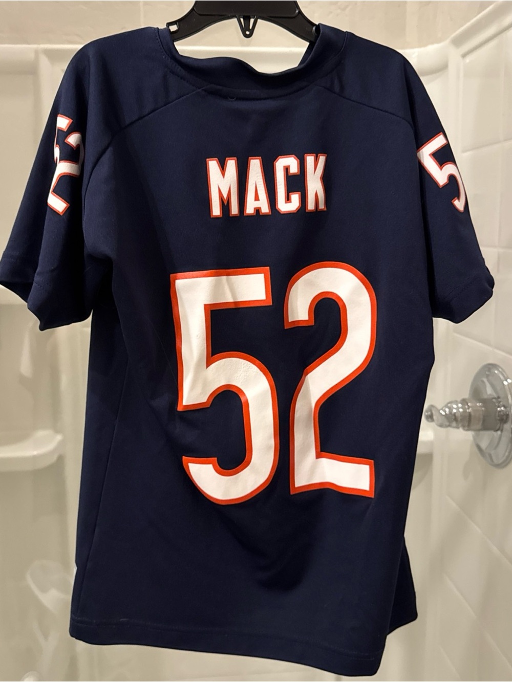 Kids Navy Blue #52 Mack Football Jersey - Picture 2 of 5